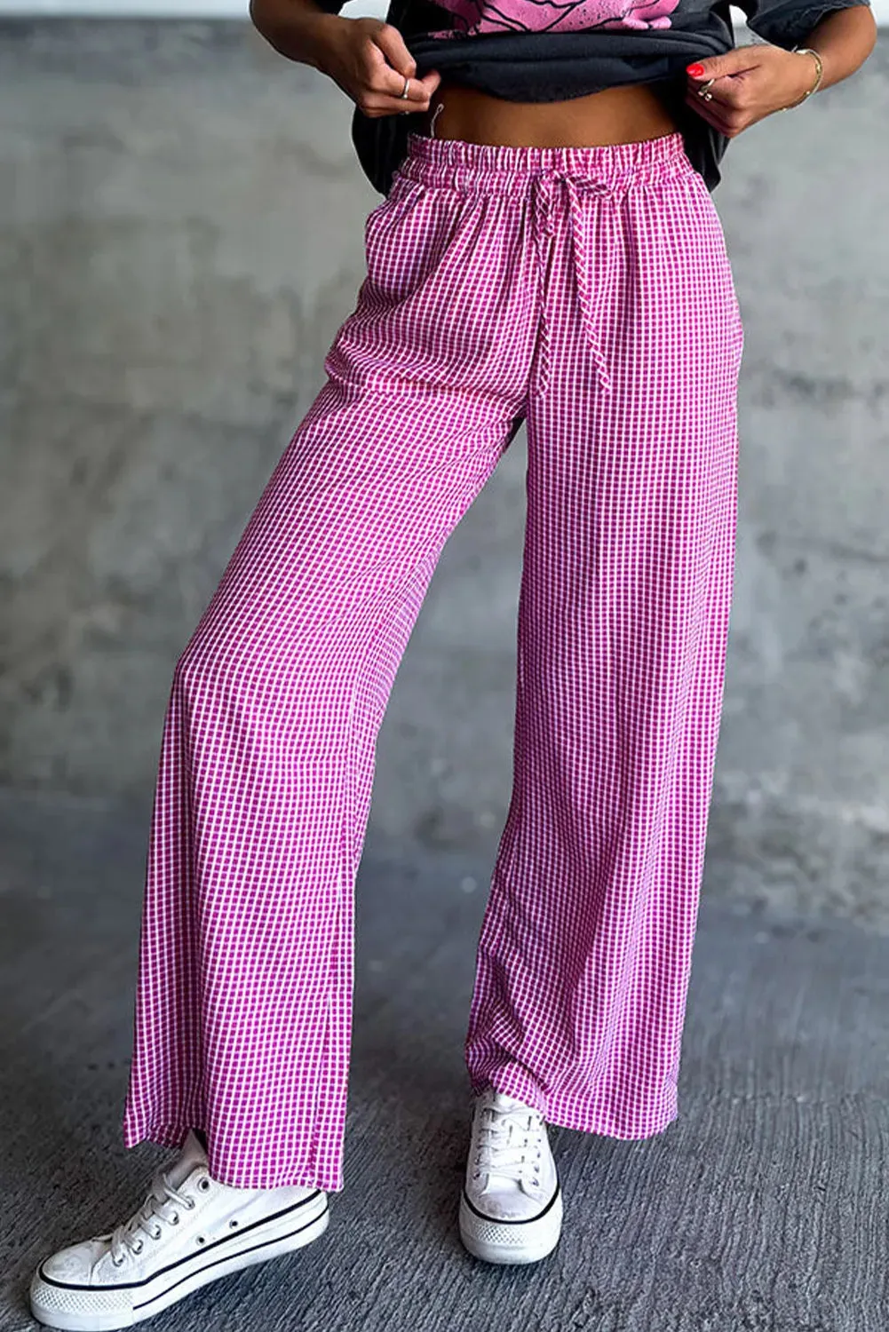 🌟 Plaid Wide Leg Pants with Pockets 🌟