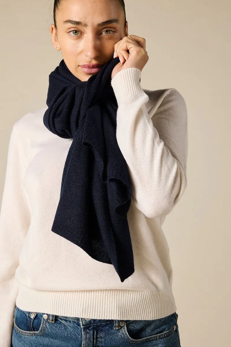 100% Cashmere Scarf in Ink