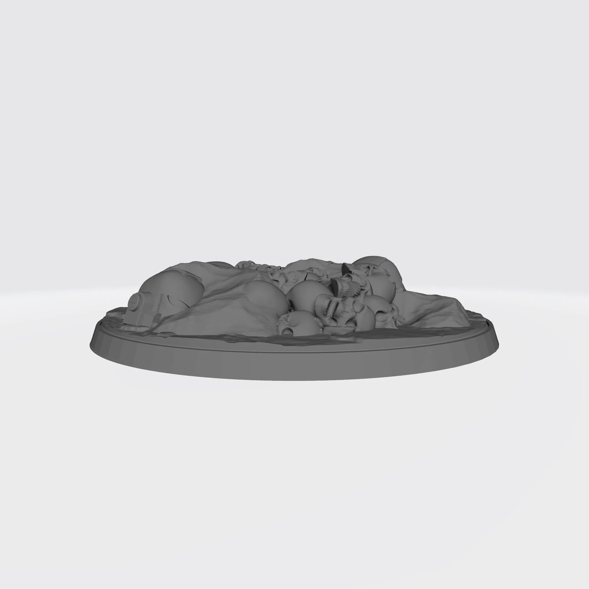 100mm Scenic Base - Desert Base with Skulls, Rocks, and Three (3) Helmets