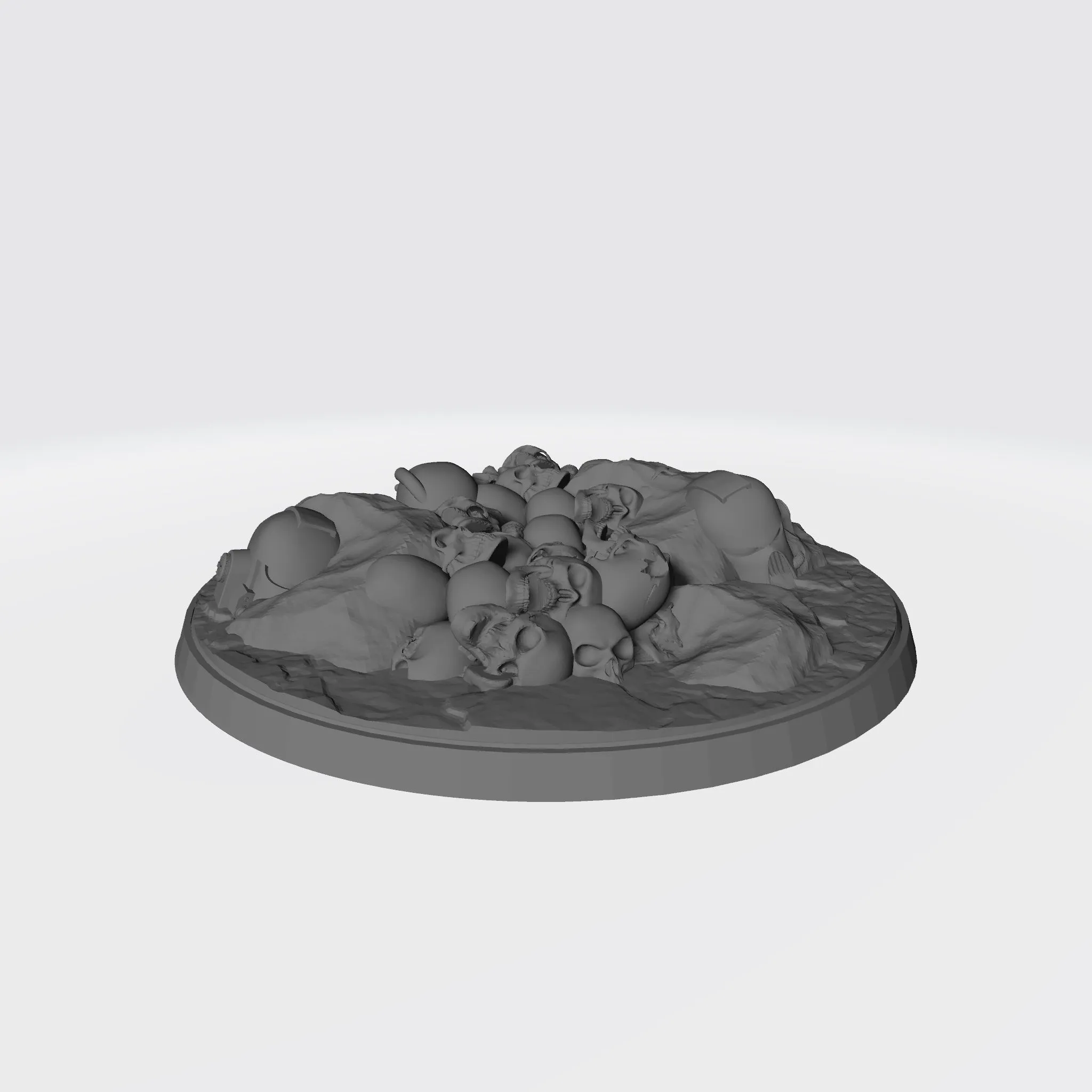 100mm Scenic Base - Desert Base with Skulls, Rocks, and Three (3) Helmets