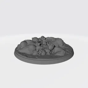 100mm Scenic Base - Desert Base with Skulls, Rocks, and Three (3) Helmets