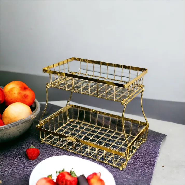 2 Layer Golden Fruit Basket