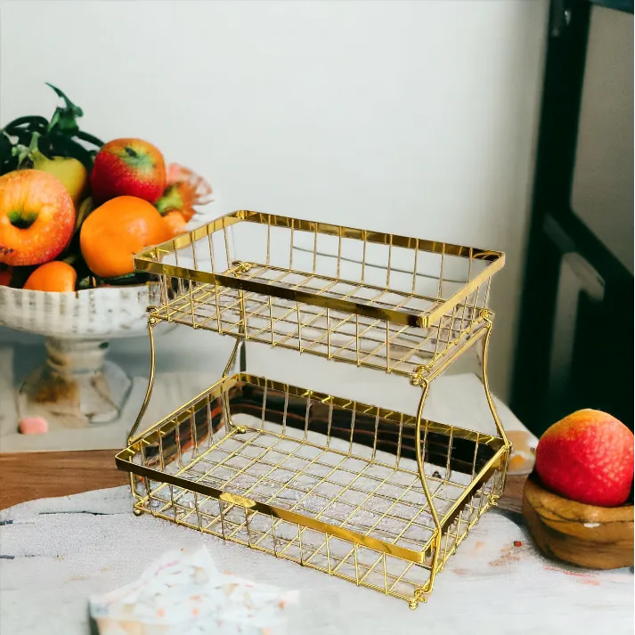 2 Layer Golden Fruit Basket