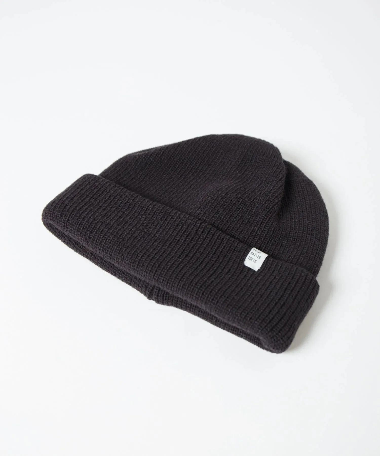 2-Way Solid Color Knit Beanie - Black