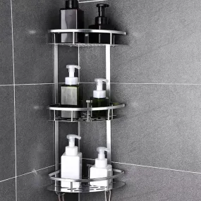 3 layer space aluminum bathroom corner shelf