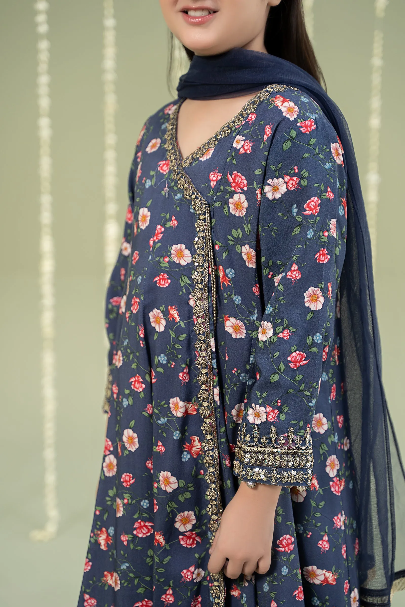 3 Piece Printed Linen Suit | MKD-W24-26