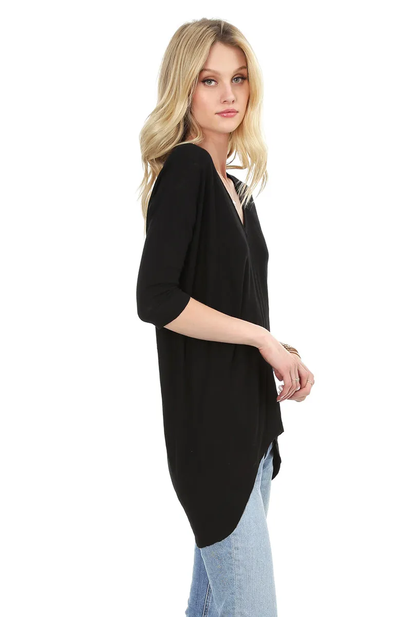 3/4 Sleeve High Low Tunic