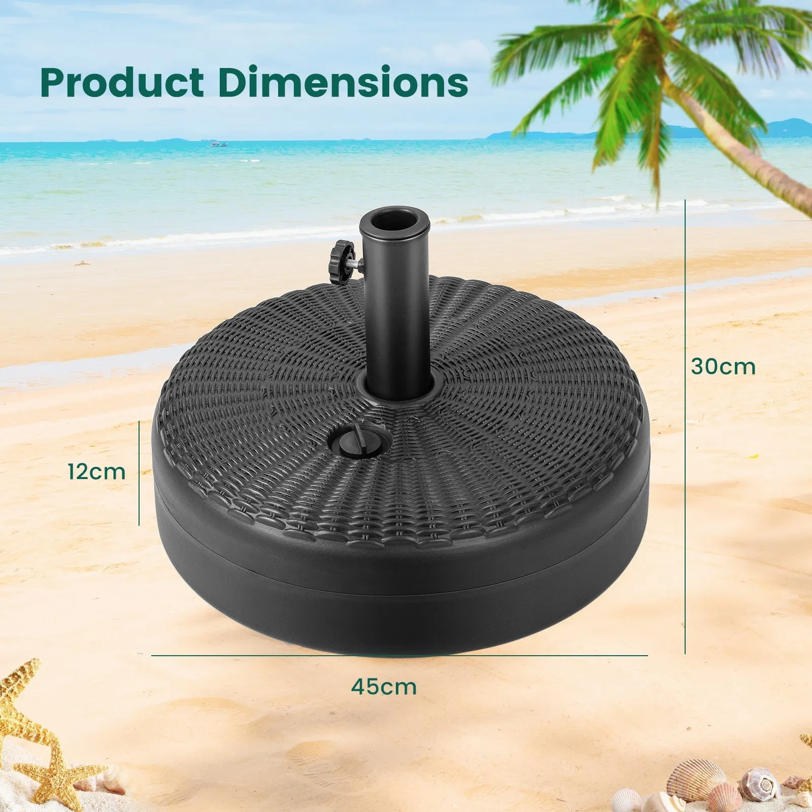 45CM Fillable Heavy-Duty Round Umbrella Base Stand