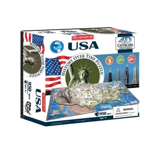 4D Cityscape USA - 950-Piece 3D Puzzle