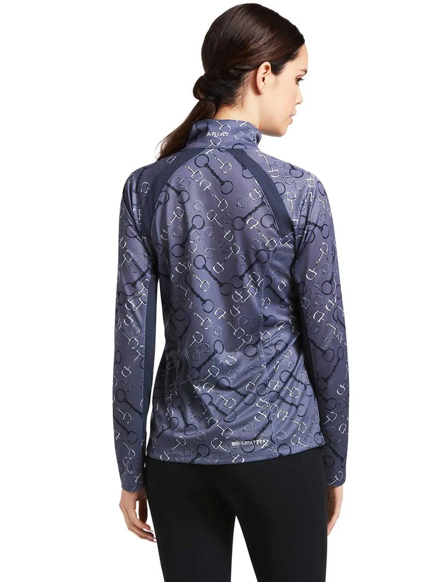 50% OFF - ARIAT Sunstopper 2.0 1/4 Zip Baselayer - Womens - Charcoal Bit Print - Size: XS