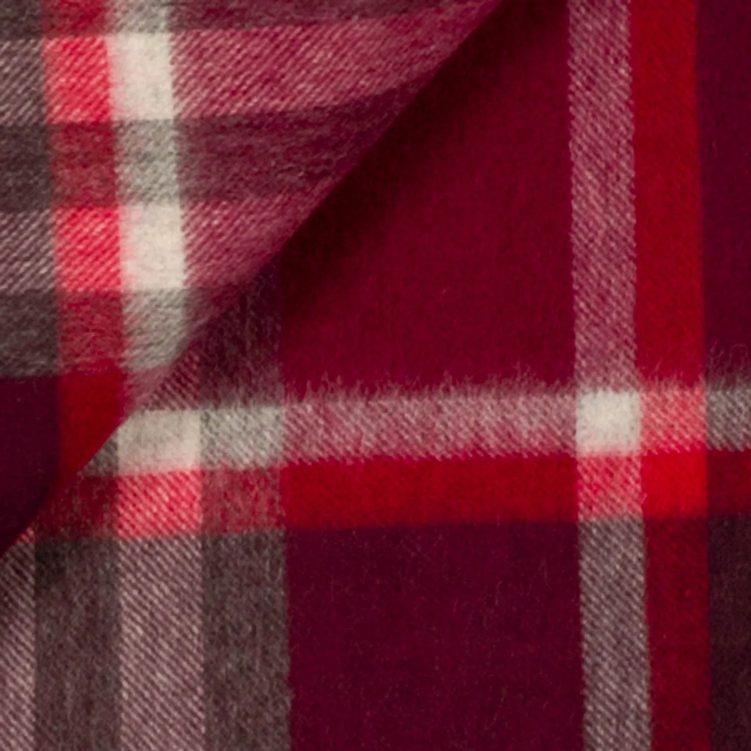 90/10 Tartan Cashmere Blanket Scarf  Damson