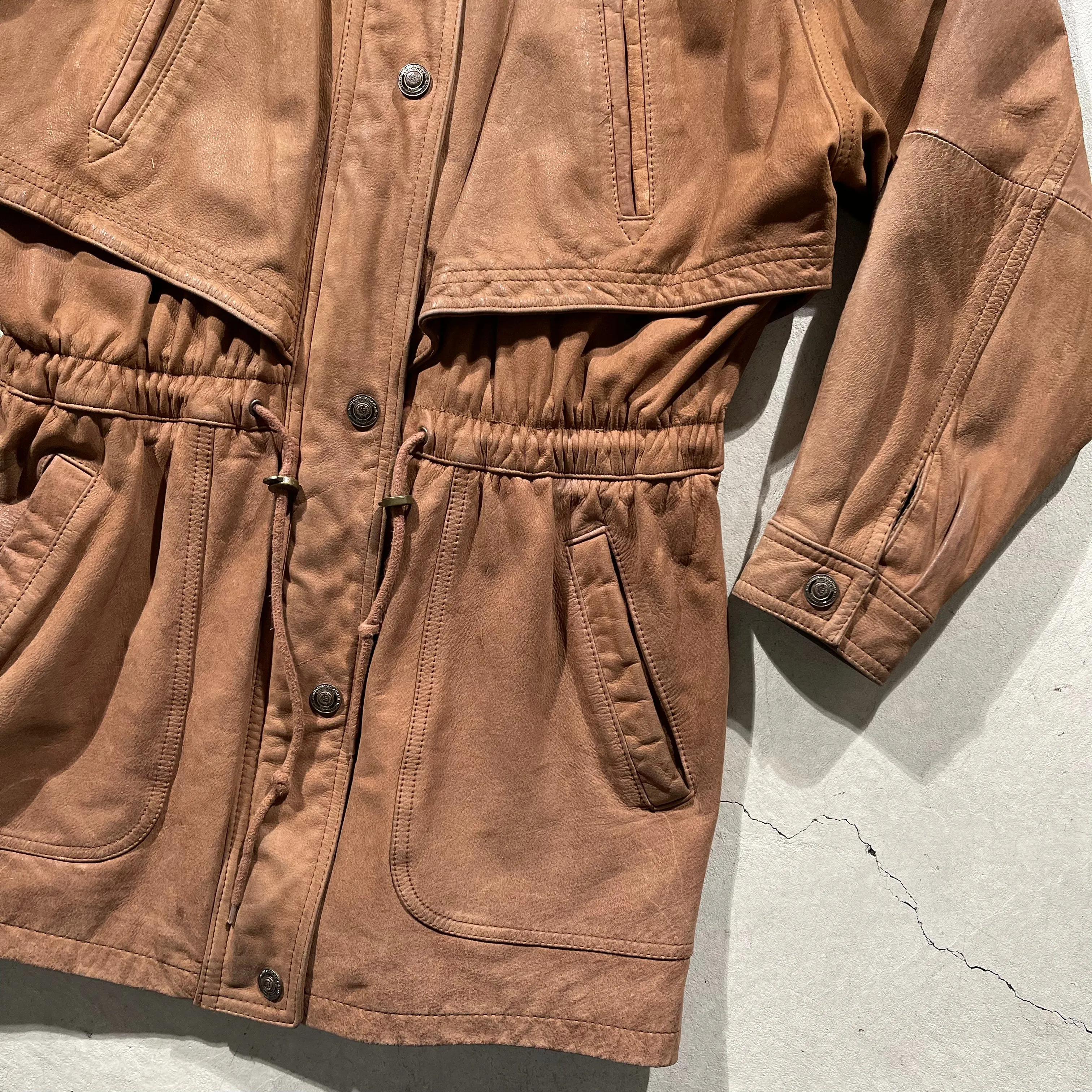 90s Wilson Hooded Leather Parka- M