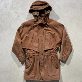 90s Wilson Hooded Leather Parka- M