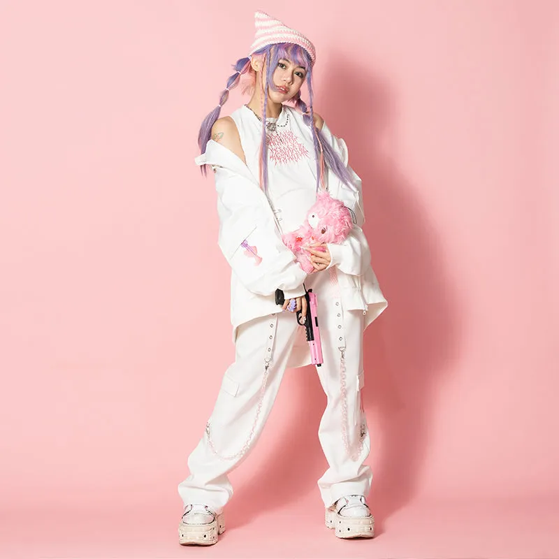 ACDC RAG & Gloomy Bear pastel mesh hoodie