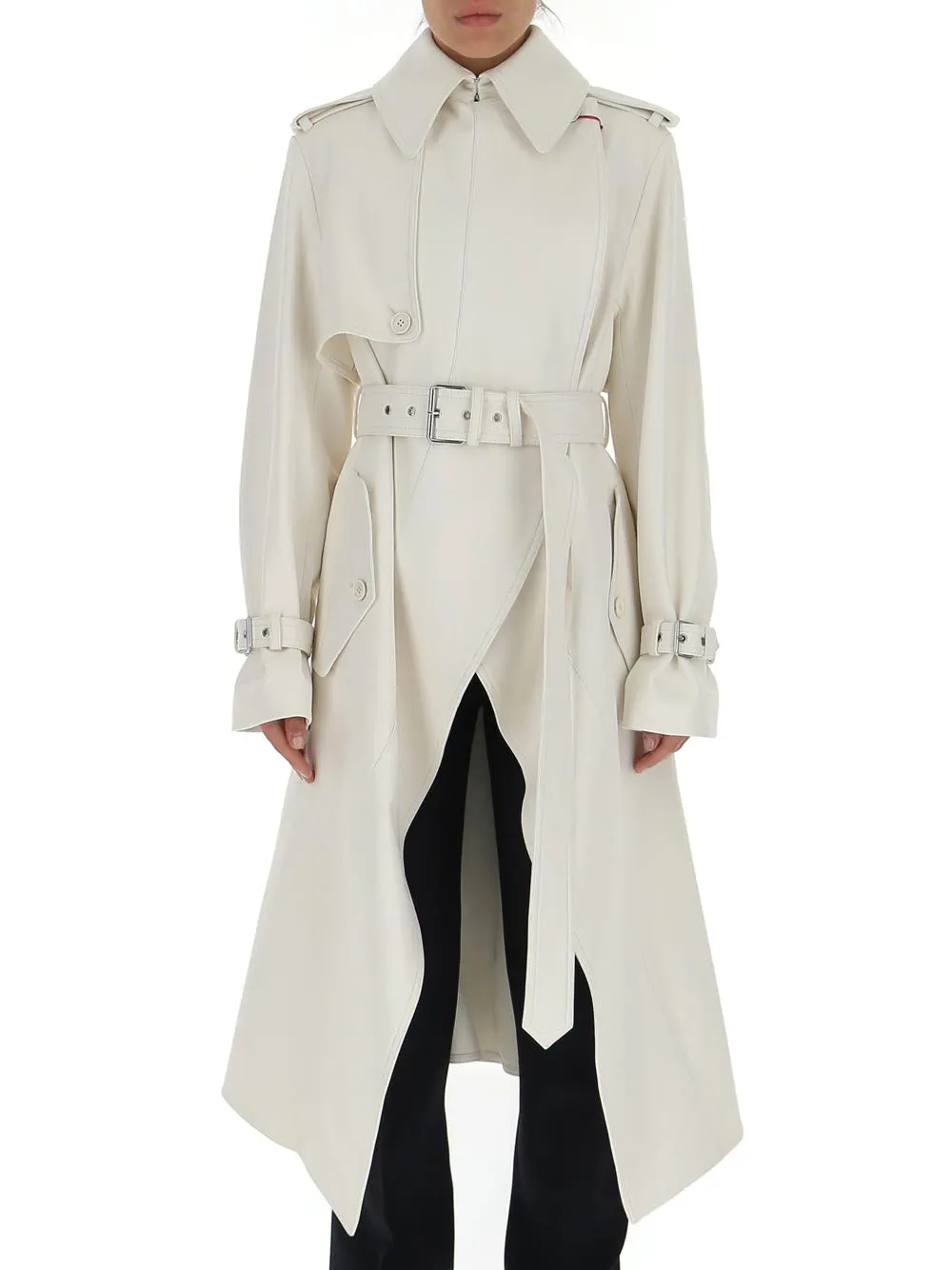 Alexander McQueen Belted Leather Trench Coat