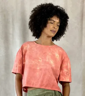 Allyn Boxy Tee in Coral