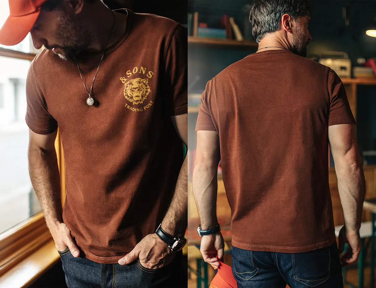 &SONS Tiger T-shirt Chocolate Brown