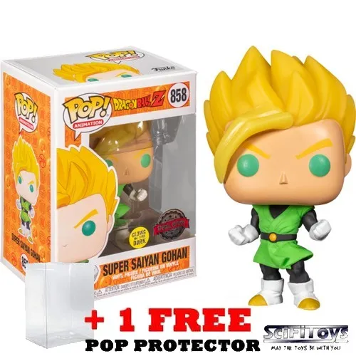 Anime : Dragon Ball Z - Super Saiyan Gohan in Green Suit Glow in the Dark #858 Pop Vinyl Figure Funko