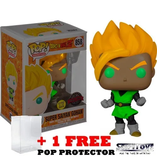 Anime : Dragon Ball Z - Super Saiyan Gohan in Green Suit Glow in the Dark #858 Pop Vinyl Figure Funko