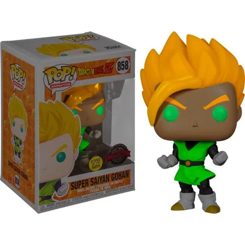 Anime : Dragon Ball Z - Super Saiyan Gohan in Green Suit Glow in the Dark #858 Pop Vinyl Figure Funko