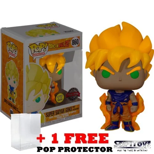 Anime : Dragon Ball Z - Super Saiyan Goku First Appearance Glow in the Dark #860 Pop Vinyl Figure Funko