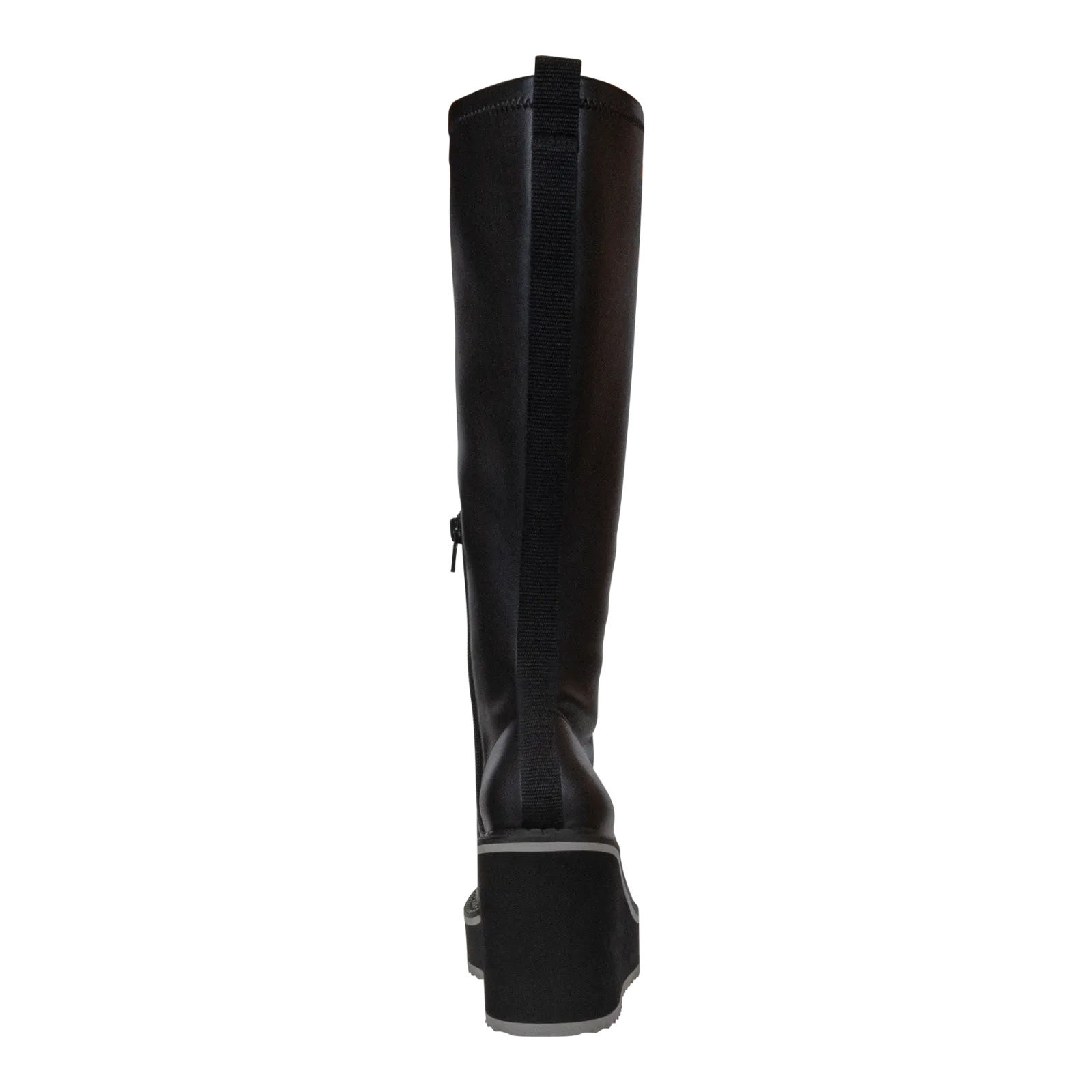 APEX in BLACK Wedge Knee High Boots