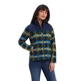 'Ariat' Women's Prescott Insulated Fleece Jacket - Navy Sonoran Print