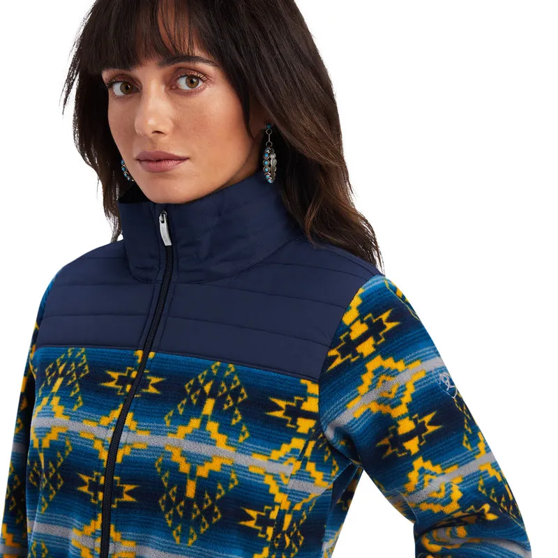 'Ariat' Women's Prescott Insulated Fleece Jacket - Navy Sonoran Print