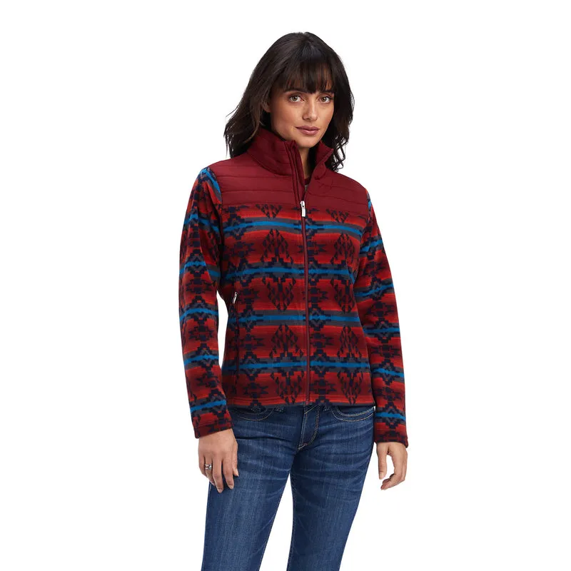 'Ariat' Women's Prescott Insulated Fleece Jacket - Sun-Dried Tomato Sonoran Print