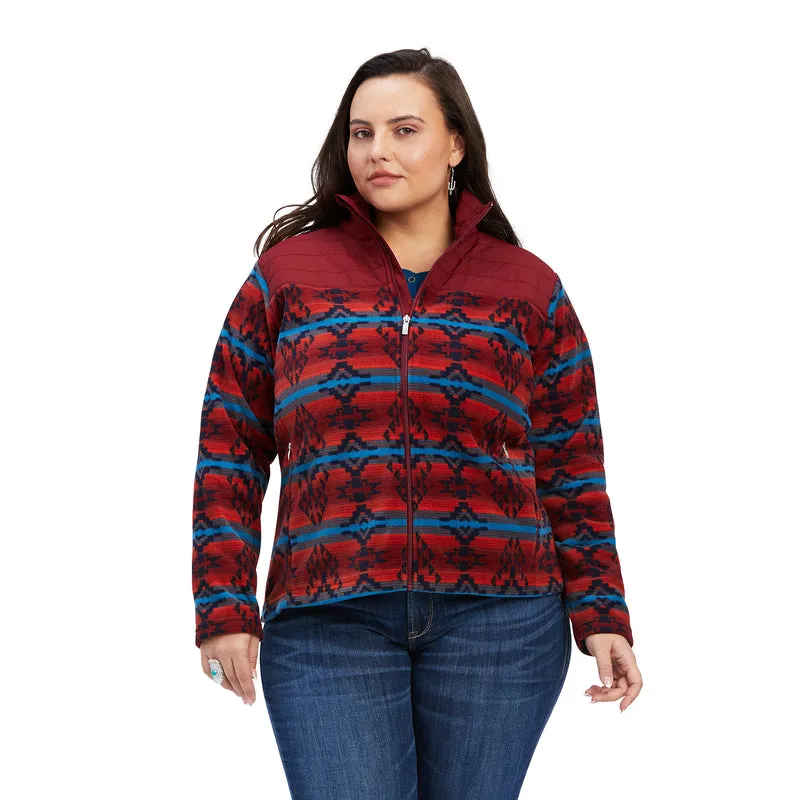 'Ariat' Women's Prescott Insulated Fleece Jacket - Sun-Dried Tomato Sonoran Print