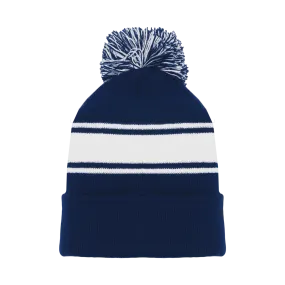 Athletic Knit (AK) A1830A-216 Adult Navy/White Hockey Toque/Beanie