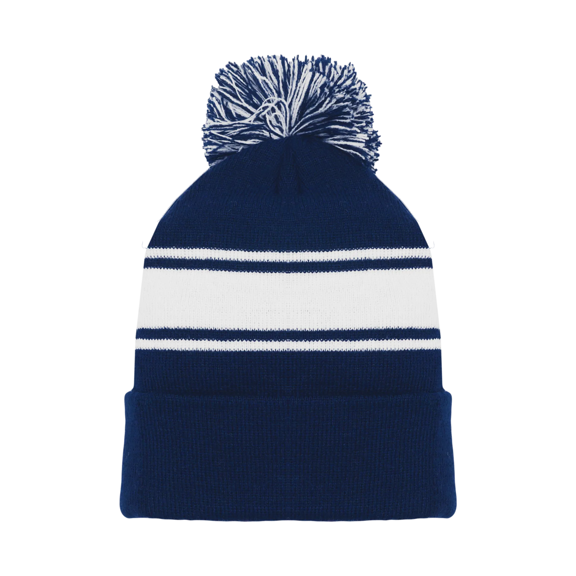 Athletic Knit (AK) A1830A-216 Adult Navy/White Hockey Toque/Beanie