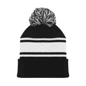 Athletic Knit (AK) A1830A-221 Adult Black/White Hockey Toque/Beanie