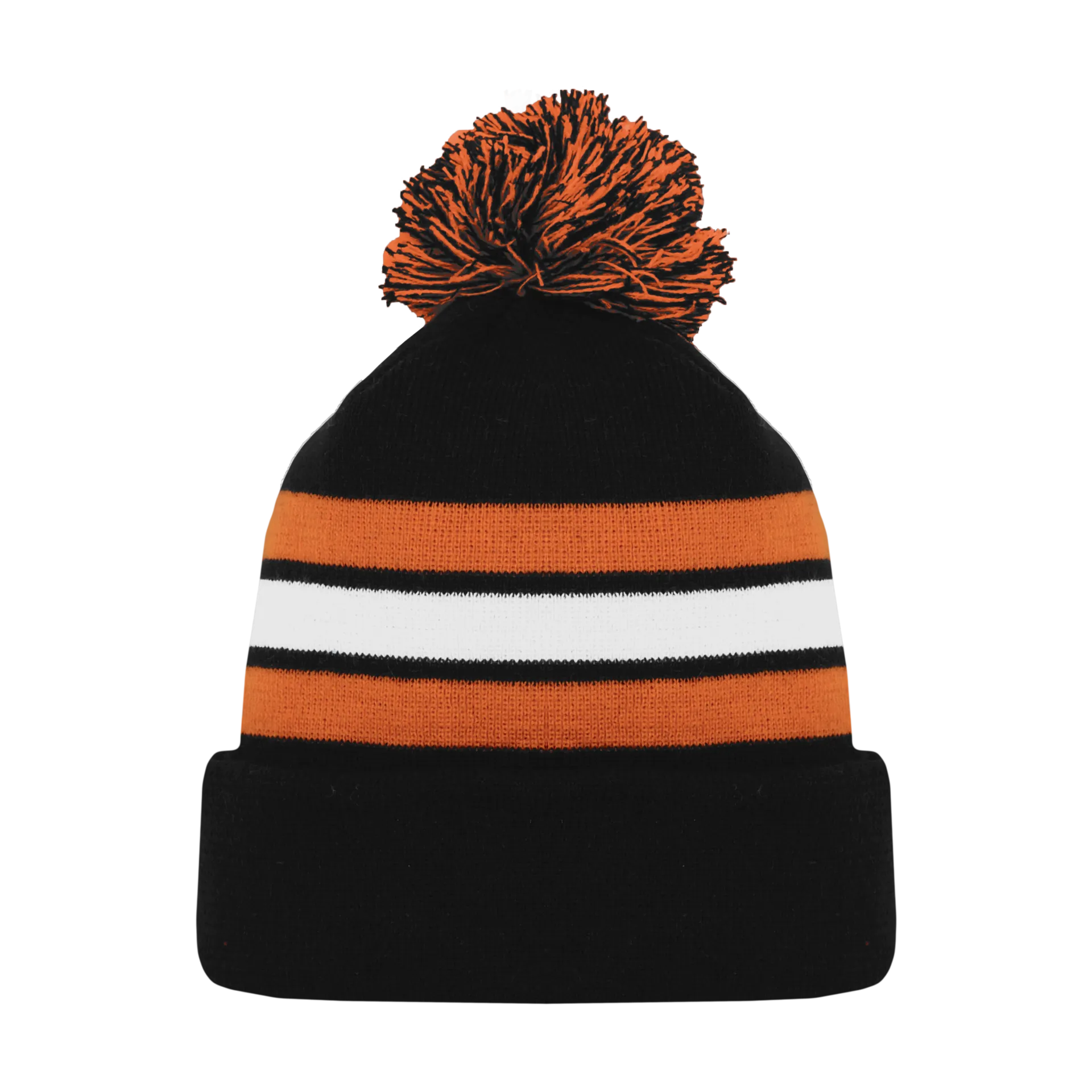 Athletic Knit (AK) A1830A-223 Adult Black/Orange/White Hockey Toque/Beanie