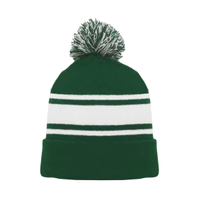 Athletic Knit (AK) A1830A-260 Adult Dark Green/White Hockey Toque/Beanie