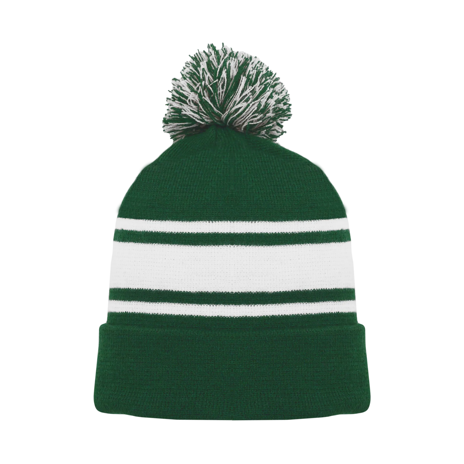 Athletic Knit (AK) A1830A-260 Adult Dark Green/White Hockey Toque/Beanie