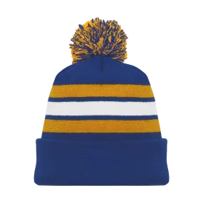 Athletic Knit (AK) A1830A-447 Adult Royal Blue/Gold/White Hockey Toque/Beanie