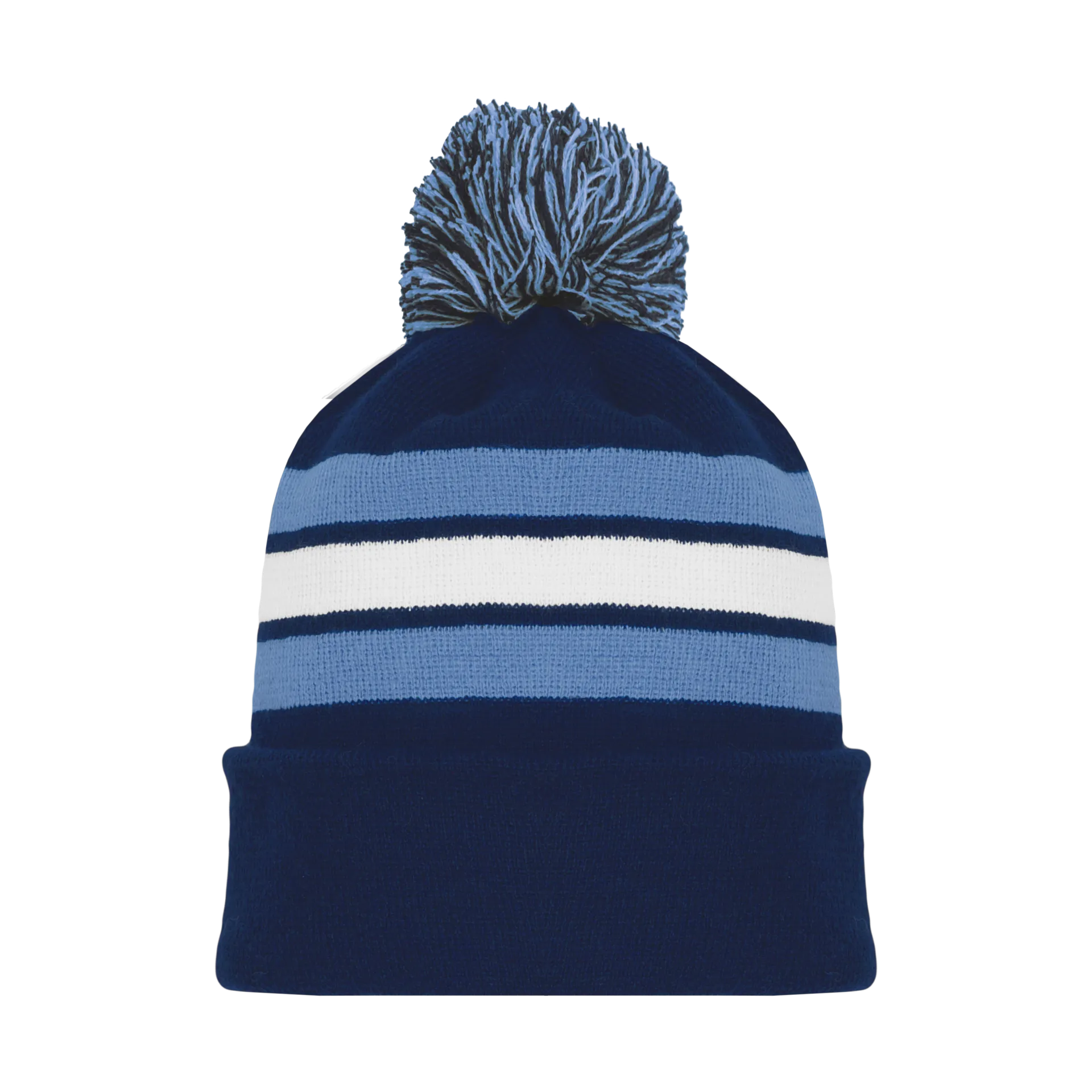 Athletic Knit (AK) A1830A-761 Adult Navy/Sky/White Hockey Toque/Beanie