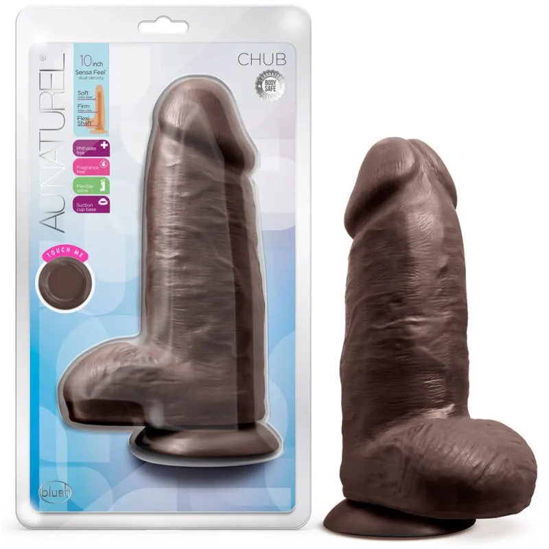 Au Naturel - Chub - 10 Inch Dildo - Chocolate