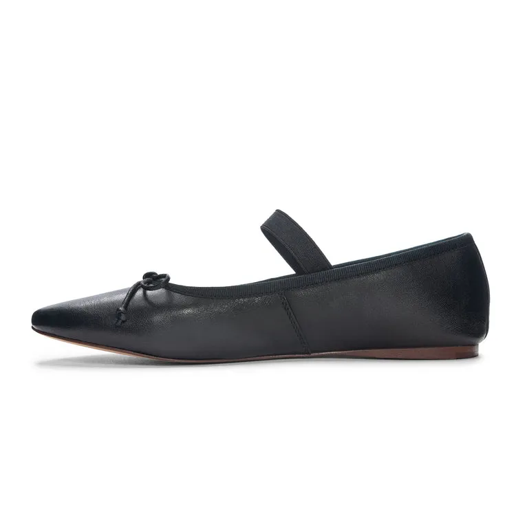 Audrey Genuine Leather Ballet Flats - Black