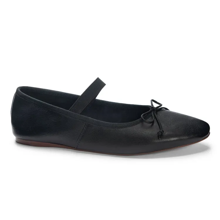 Audrey Genuine Leather Ballet Flats - Black