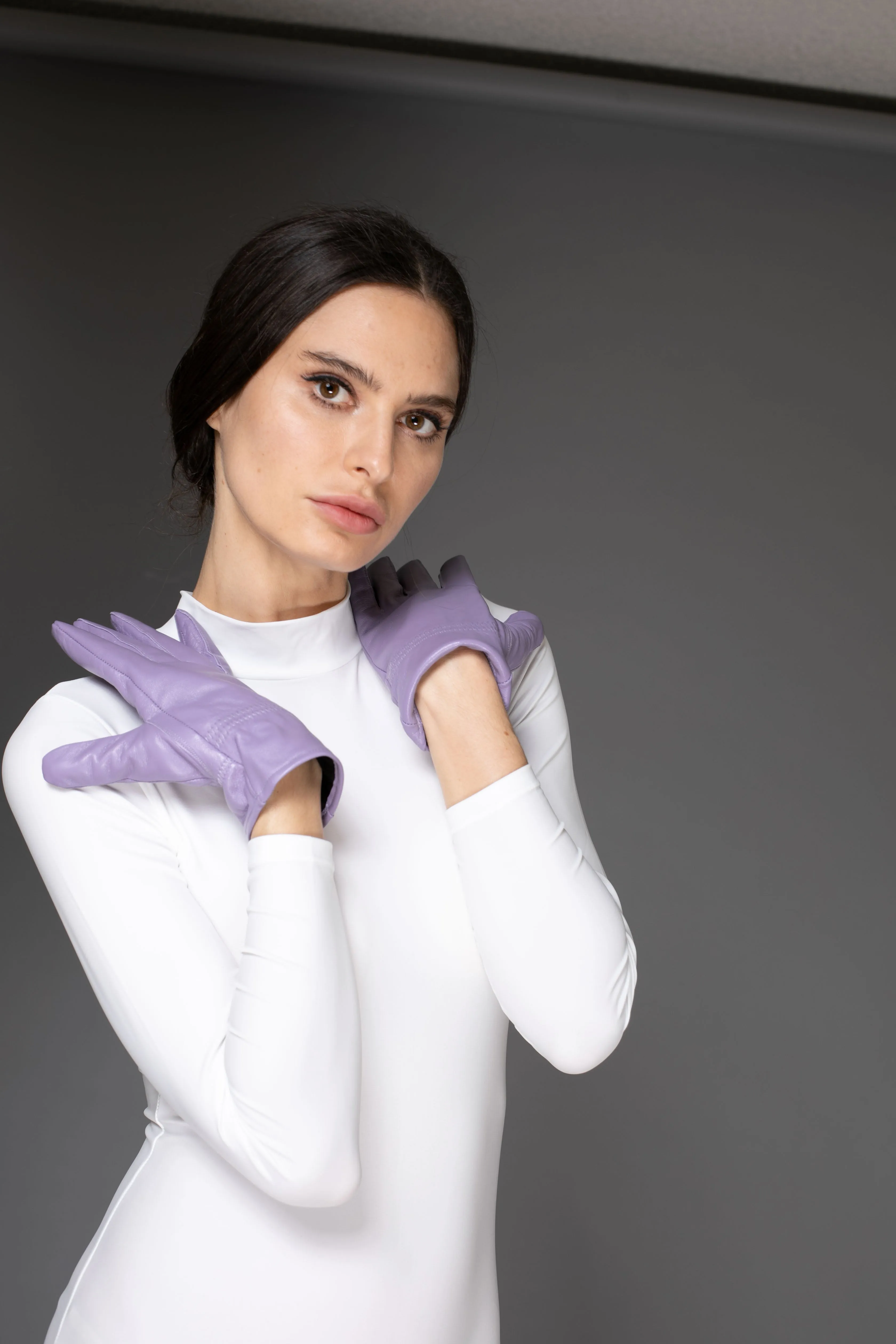 AW - Luxury Lilac Soft Italian Leather Gloves