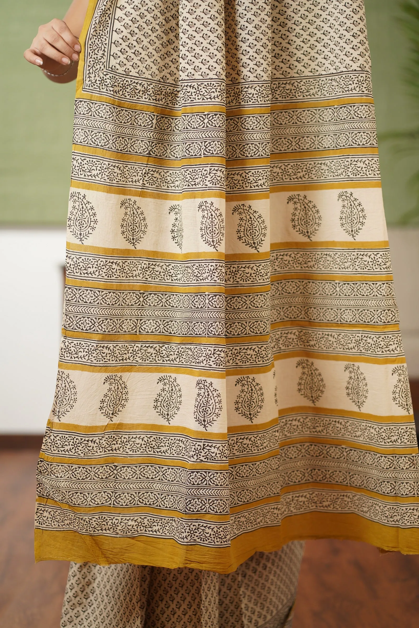 Bagru Cotton Hand Block Printed Saree