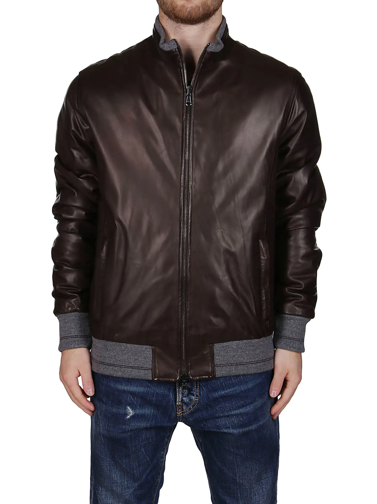 Barba Reversible High Neck Bomber Jacket