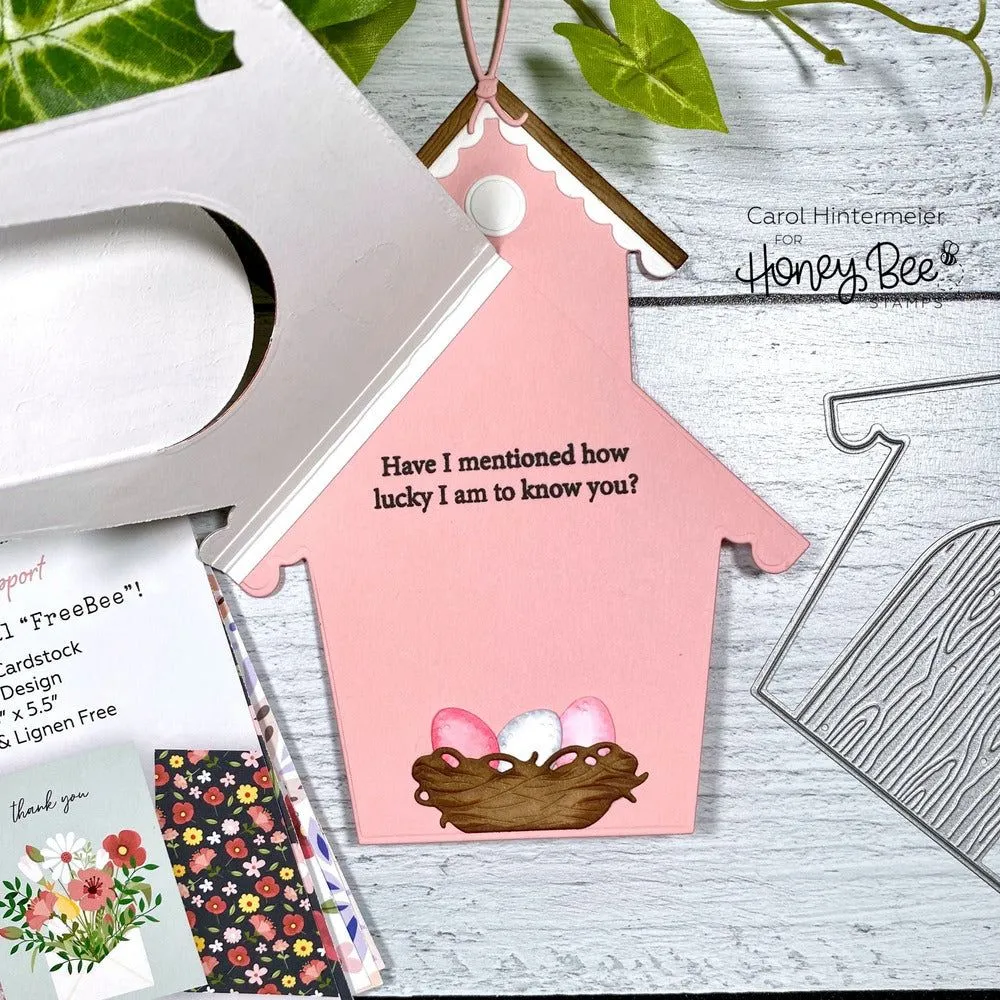 Bird House A2 Card Base - Honey Cuts