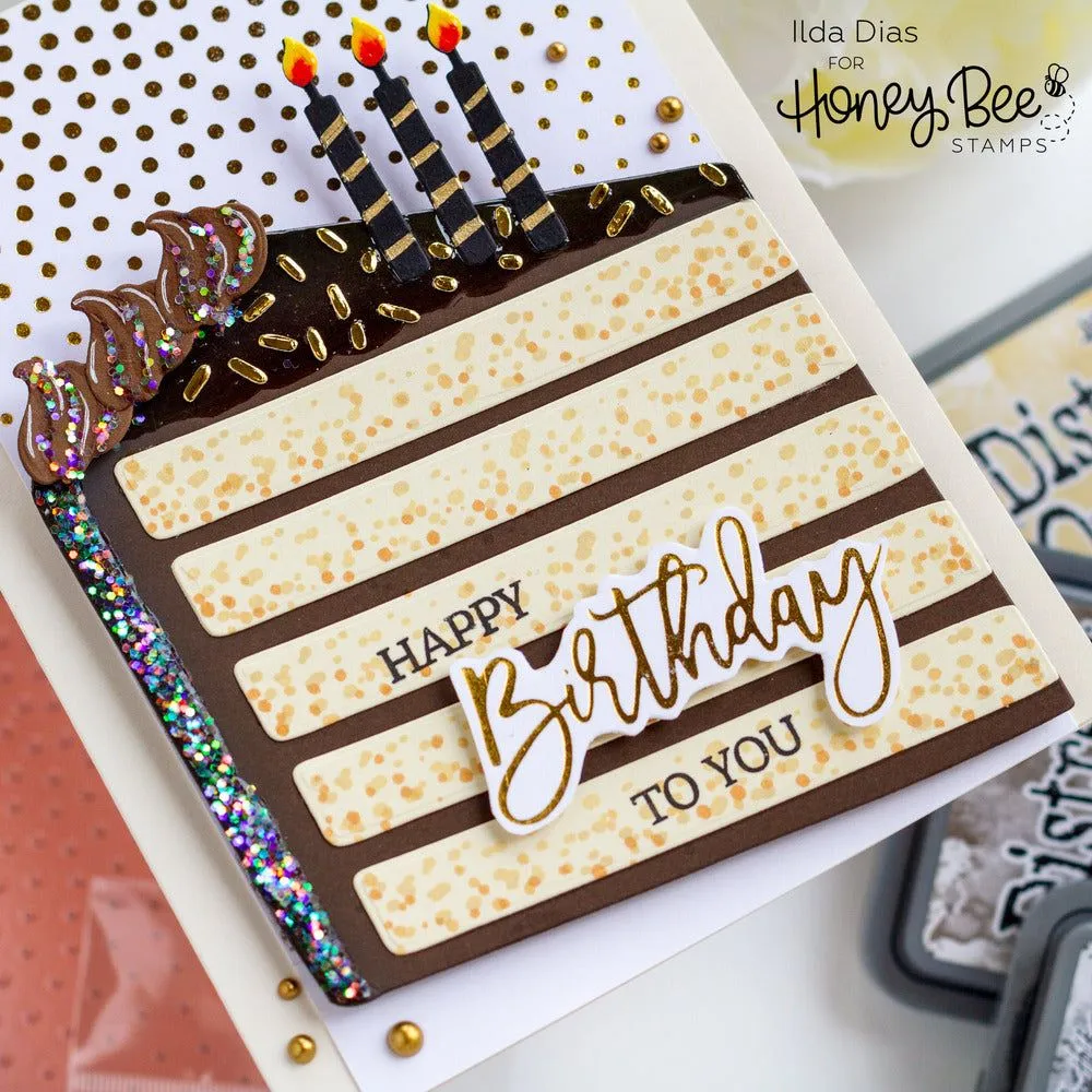 Birthday Cake A2 Card Base - Honey Cuts - Retiring