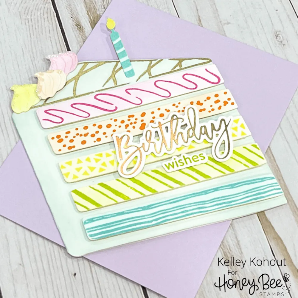 Birthday Cake A2 Card Base - Honey Cuts - Retiring