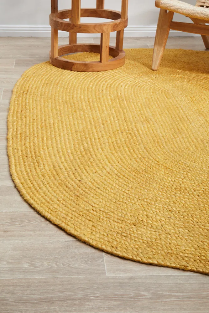 Bondi Yellow Oval Rug