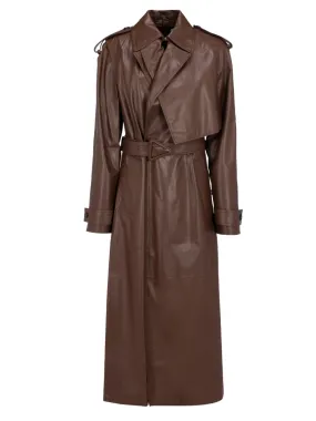 Bottega Veneta Belted Leather Trench Coat