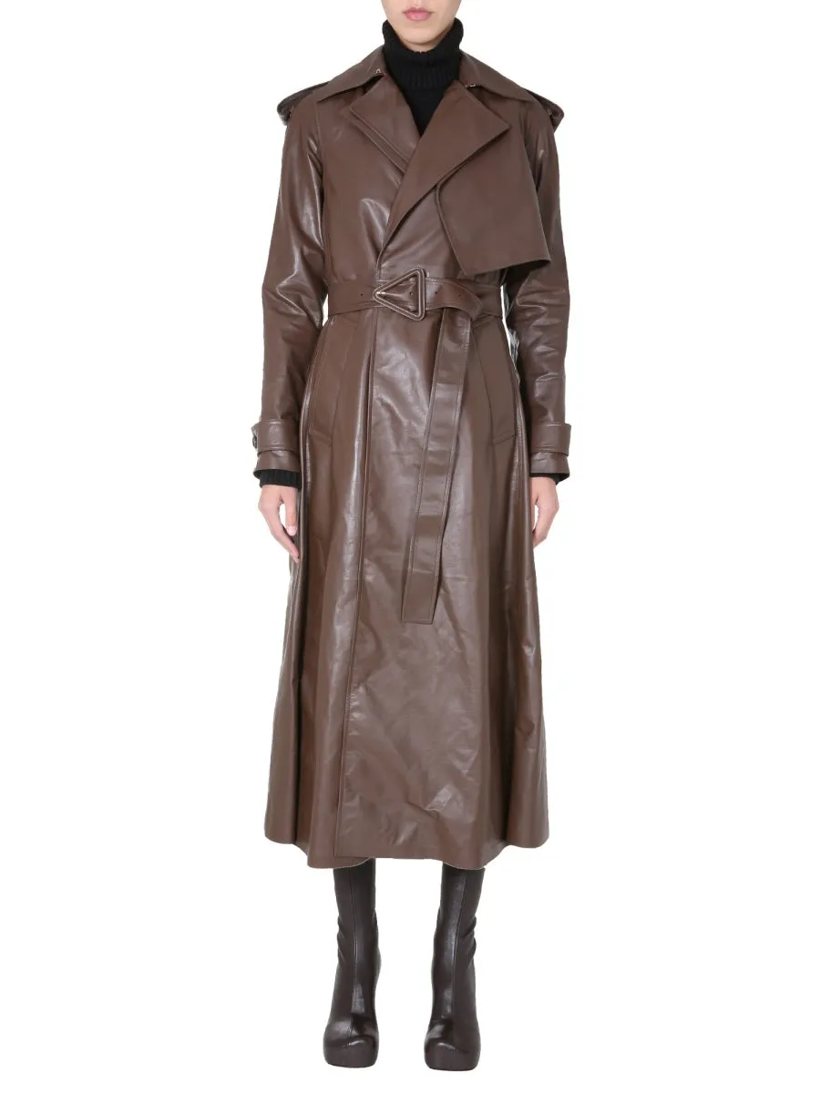 Bottega Veneta Belted Leather Trench Coat